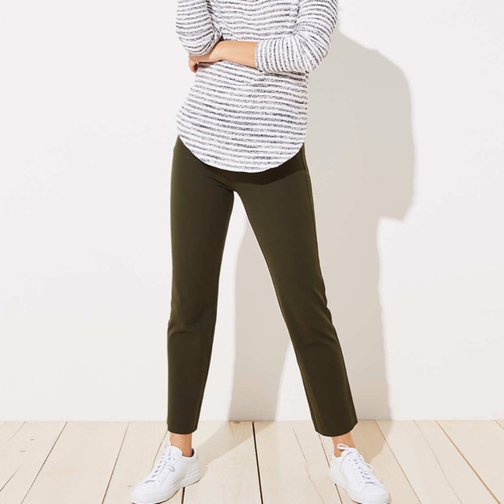 Loft Slim Pull On Pants - Olive